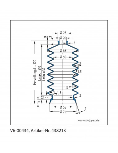 Soffietto V6-00199 Freudenberg ehemals CFW und Simrit Simrit V6-programma standard v