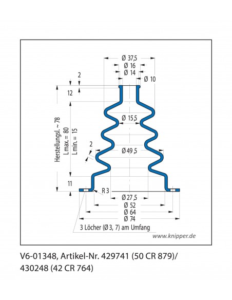 Vouwbalg V6-01348 CFW Simrit Simrit V6-standaard programma