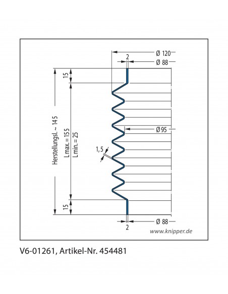 Vouwbalg V6-01261 CFW Simrit Simrit V6-standaard programma