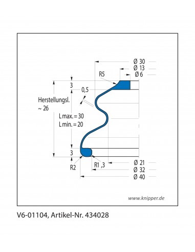 Fuelle de proteccion V6-01104 Freudenberg ehemals CFW und Simrit Simrit V6-programa estándar