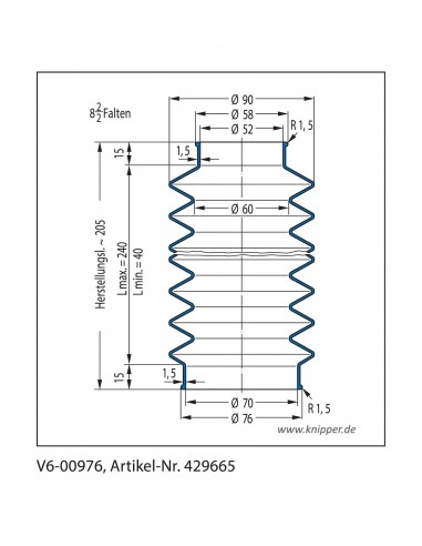 Fuelle de proteccion V6-00976 Freudenberg ehemals CFW und Simrit Simrit V6-programa estándar