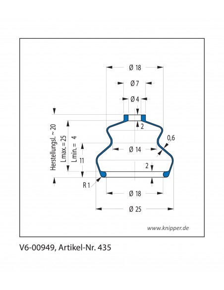 Vouwbalg V6-00949 CFW Simrit Simrit V6-standaard programma