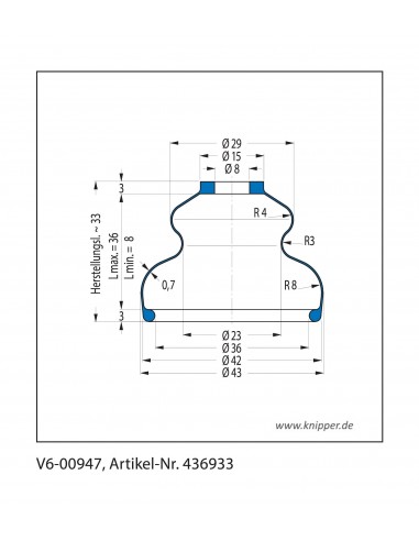 Soffietto V6-00947 Freudenberg ehemals CFW und Simrit Simrit V6-programma standard v
