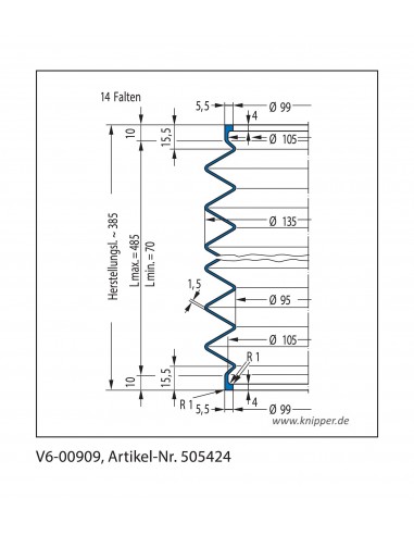 Soffietto V6-00909 Freudenberg ehemals CFW und Simrit Simrit V6-programma standard v