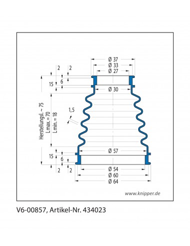 Protection Bellow V6-00857 Freudenberg ehemals CFW und Simrit Simrit V6-standard range
