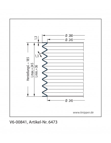 Vouwbalg V6-00841 CFW Simrit Simrit V6-standaard programma