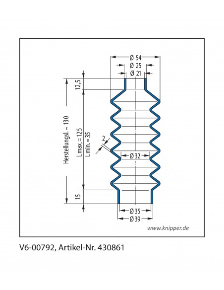Vouwbalg V6-00792 CFW Simrit Simrit V6-standaard programma