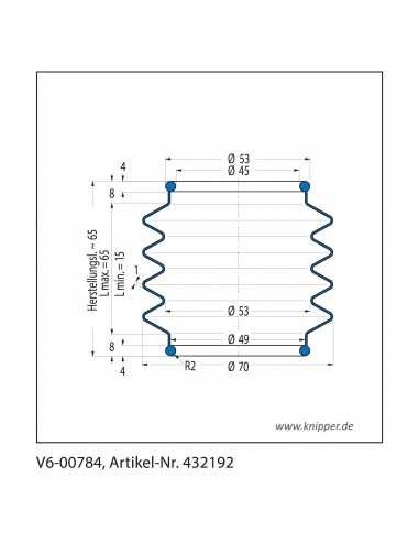 Soufflet V6-00784 Freudenberg ehemals CFW und Simrit Soufflets Simrit V6-programme standard