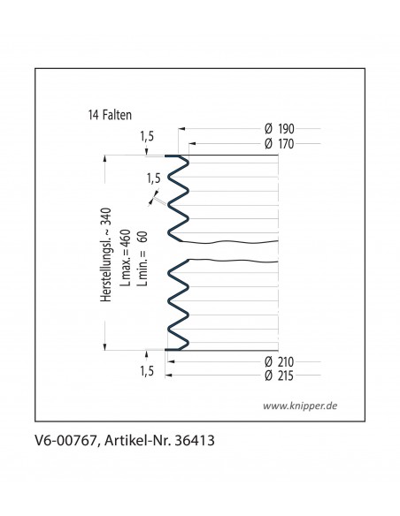 Vouwbalg V6-00767 CFW Simrit Simrit V6-standaard programma