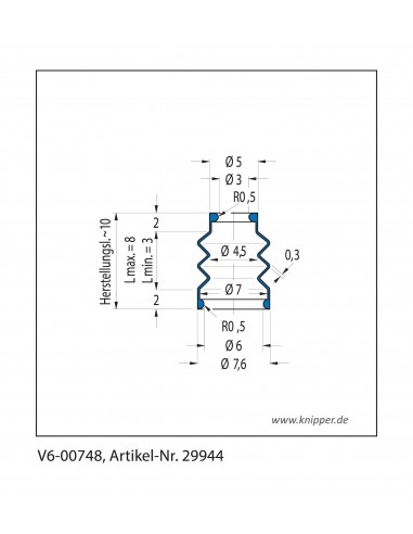 Fuelle de proteccion V6-00748 Freudenberg ehemals CFW und Simrit Simrit V6-programa estándar