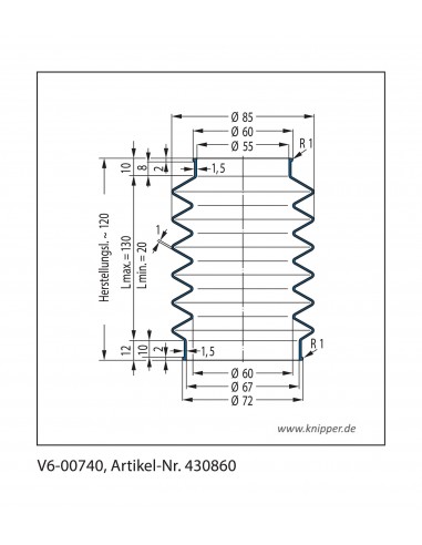 Fuelle de proteccion V6-00740 Freudenberg ehemals CFW und Simrit Simrit V6-programa estándar