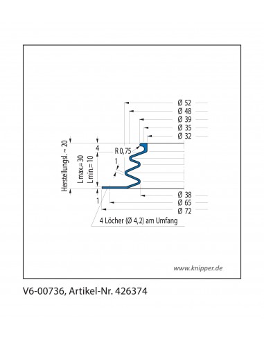 Fuelle de proteccion V6-00736 Freudenberg ehemals CFW und Simrit Simrit V6-programa estándar
