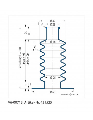 Fuelle de proteccion V6-00713 Freudenberg ehemals CFW und Simrit Simrit V6-programa estándar