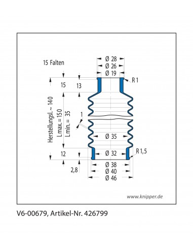 Soufflet V6-00679 Freudenberg ehemals CFW und Simrit Soufflets Simrit V6-programme standard