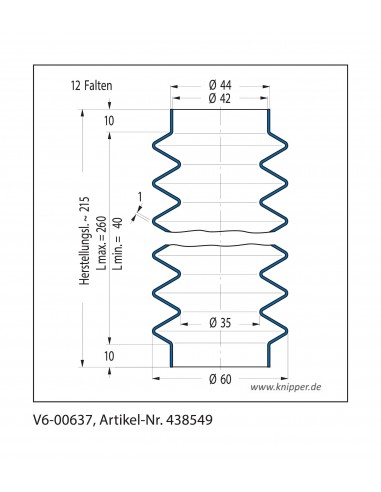 Soufflet V6-00637 Freudenberg ehemals CFW und Simrit Soufflets Simrit V6-programme standard
