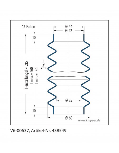 Vouwbalg V6-00637 CFW Simrit Simrit V6-standaard programma