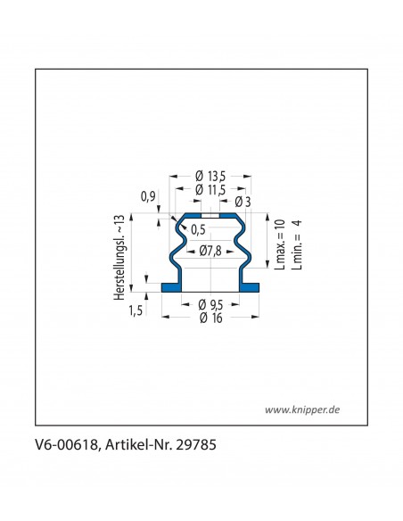 Vouwbalg V6-00618 CFW Simrit Simrit V6-standaard programma