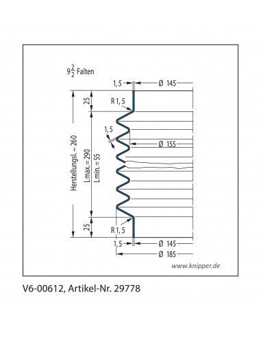 Fuelle de proteccion V6-00612 Freudenberg ehemals CFW und Simrit Simrit V6-programa estándar