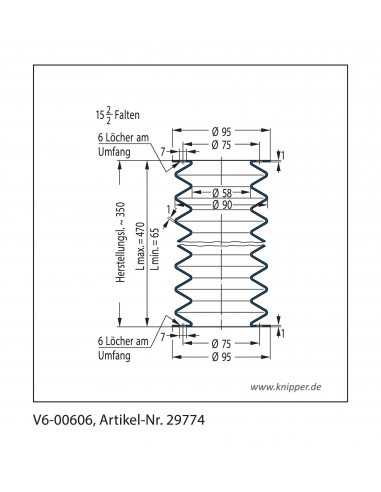 Fuelle de proteccion V6-00606 Freudenberg ehemals CFW und Simrit Simrit V6-programa estándar