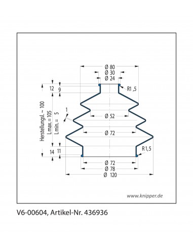 Soffietto V6-00604 Freudenberg ehemals CFW und Simrit Simrit V6-programma standard v