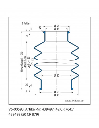 soufflet-de-protection V6-00593 Freudenberg ehemals CFW und Simrit Soufflets Simrit V6-programme standard