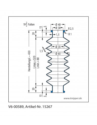 Soufflet V6-00589 Freudenberg ehemals CFW und Simrit Soufflets Simrit V6-programme standard