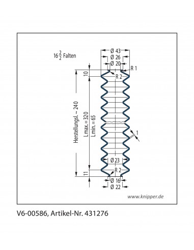 Soffietto V6-00586 Freudenberg ehemals CFW und Simrit Simrit V6-programma standard v