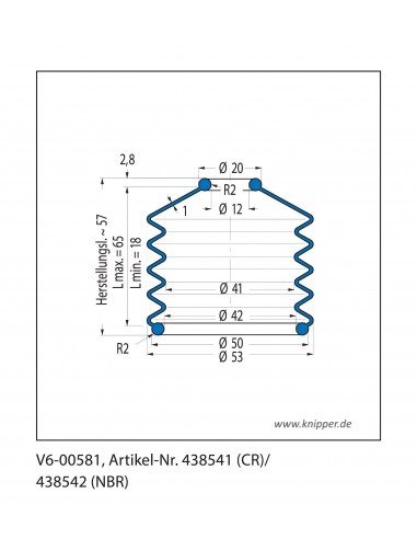 Fuelle de proteccion V6-00581 Freudenberg ehemals CFW und Simrit Simrit V6-programa estándar