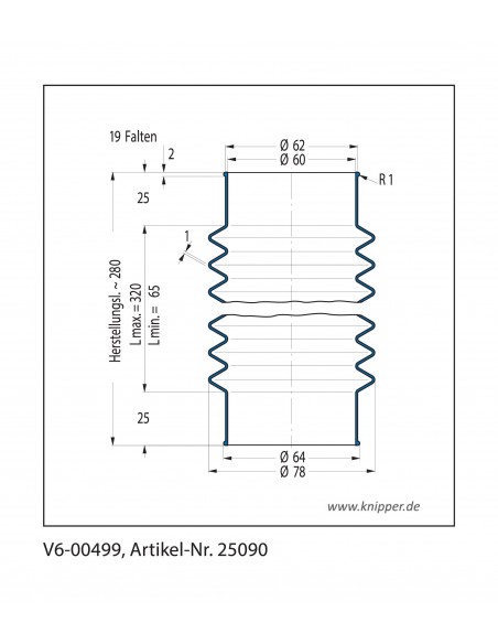 Vouwbalg V6-00499 CFW Simrit Simrit V6-standaard programma