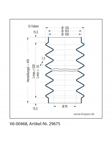 Soufflet V6-00468 Freudenberg ehemals CFW und Simrit Soufflets Simrit V6-programme standard