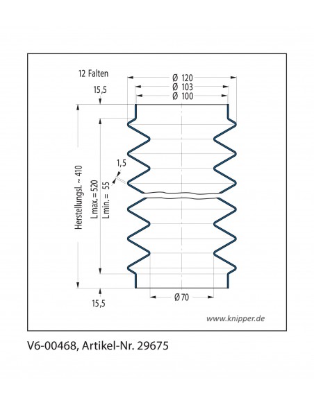Vouwbalg V6-00468 CFW Simrit Simrit V6-standaard programma