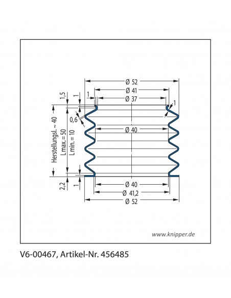 Vouwbalg V6-00467 CFW Simrit Simrit V6-standaard programma