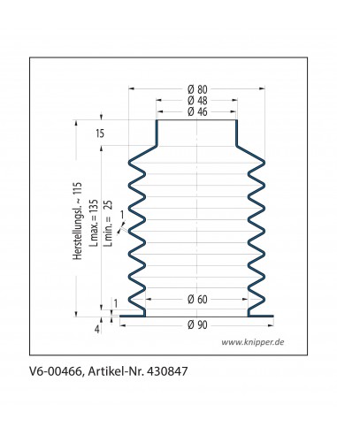 Soufflet V6-00466 Freudenberg ehemals CFW und Simrit Soufflets Simrit V6-programme standard