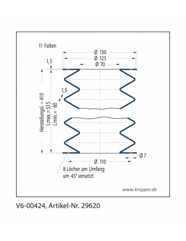 Fuelle de proteccion V6-00424 Freudenberg ehemals CFW und Simrit Simrit V6-programa estándar