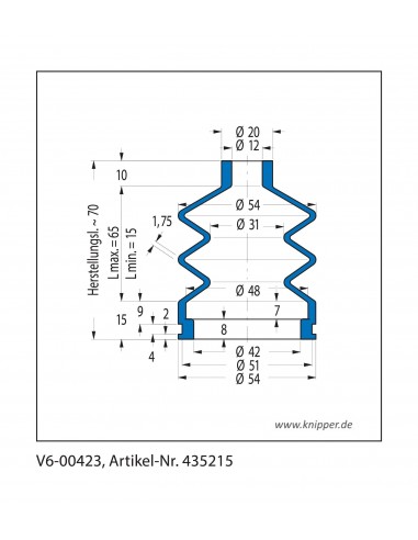 Soffietto V6-00423 Freudenberg ehemals CFW und Simrit Simrit V6-programma standard v