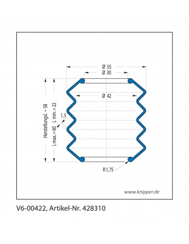 Soffietto V6-00422 Freudenberg ehemals CFW und Simrit Simrit V6-programma standard v