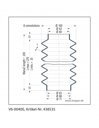 Fuelle de proteccion V6-00400 Freudenberg ehemals CFW und Simrit Simrit V6-programa estándar