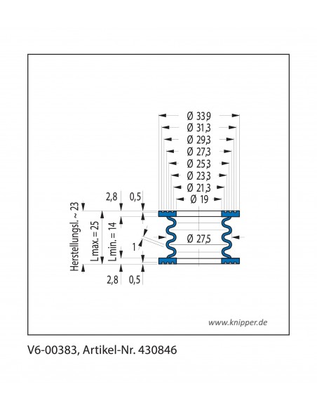 Vouwbalg V6-00383 CFW Simrit Simrit V6-standaard programma