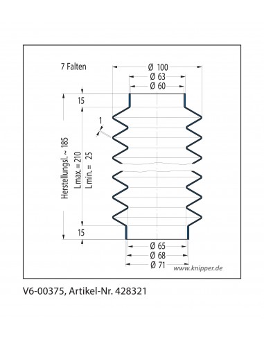 Fuelle de proteccion V6-00375 Freudenberg ehemals CFW und Simrit Simrit V6-programa estándar