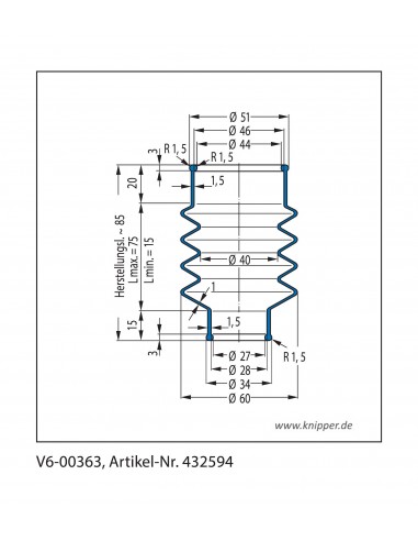 Fuelle de proteccion V6-00363 Freudenberg ehemals CFW und Simrit Simrit V6-programa estándar