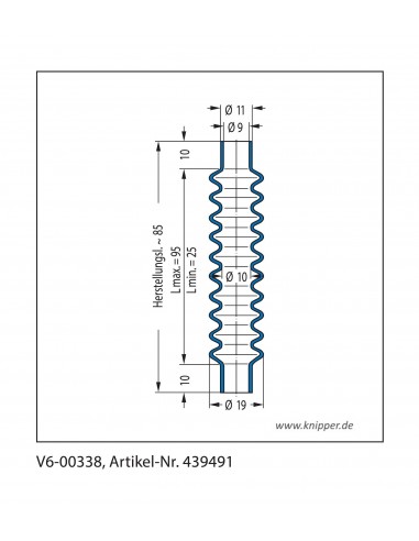 Soufflet V6-00338 Freudenberg ehemals CFW und Simrit Soufflets Simrit V6-programme standard