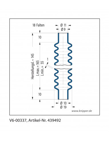 Soufflet V6-00337 Freudenberg ehemals CFW und Simrit Soufflets Simrit V6-programme standard
