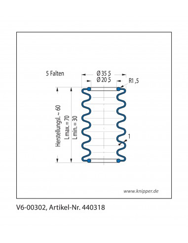 Soufflet V6-00302 Freudenberg ehemals CFW und Simrit Soufflets Simrit V6-programme standard