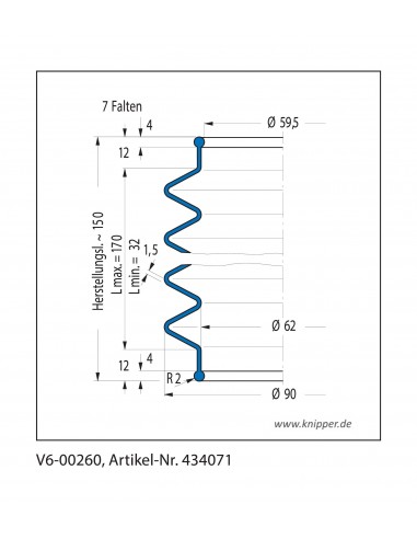 Soffietto V6-00260 Freudenberg ehemals CFW und Simrit Simrit V6-programma standard v