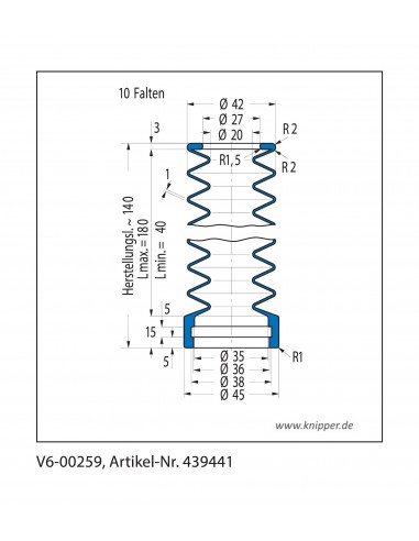 Fuelle de proteccion V6-00259 Freudenberg ehemals CFW und Simrit Simrit V6-programa estándar