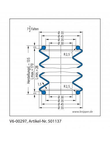 Fuelle de proteccion V6-00297 Freudenberg ehemals CFW und Simrit Simrit V6-programa estándar