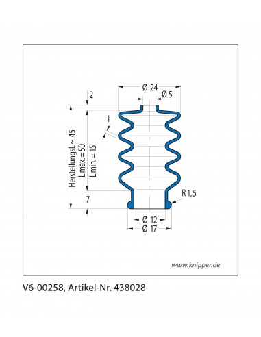 Fuelle de proteccion V6-00258 Freudenberg ehemals CFW und Simrit Simrit V6-programa estándar