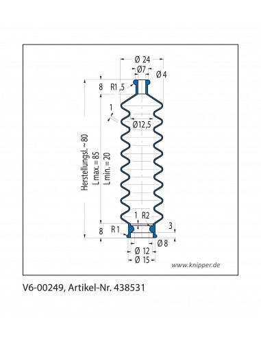 Soufflet V6-00249 Freudenberg ehemals CFW und Simrit Soufflets Simrit V6-programme standard