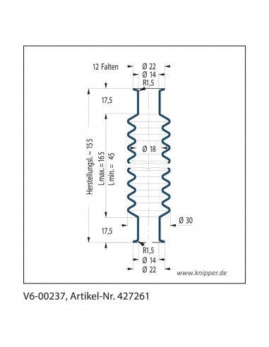 Fuelle de proteccion V6-00237 Freudenberg ehemals CFW und Simrit Simrit V6-programa estándar