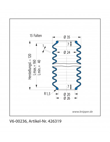 Soffietto V6-00236 Freudenberg ehemals CFW und Simrit Simrit V6-programma standard v